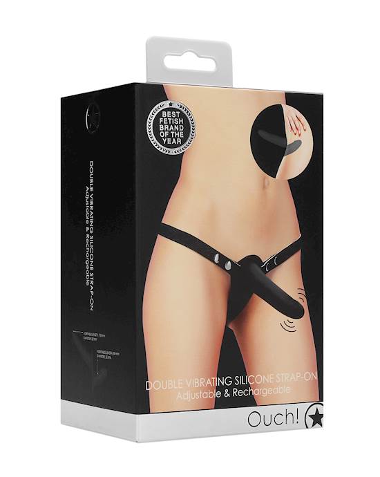 Double Vibrating Silicone Strap-on - Adjustable