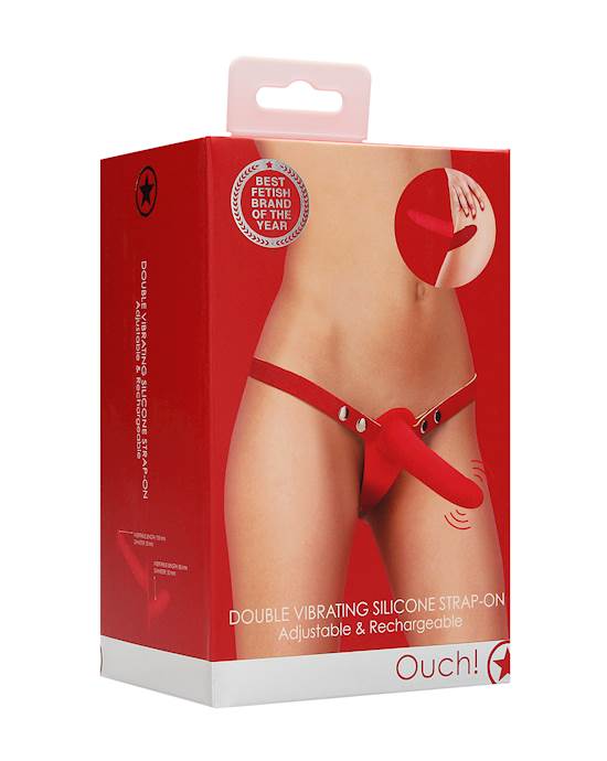 Double Vibrating Silicone Strap-on - Adjustable 
