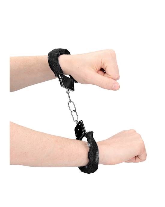Denim Metal Handcuffs - Roughened Denim Style 