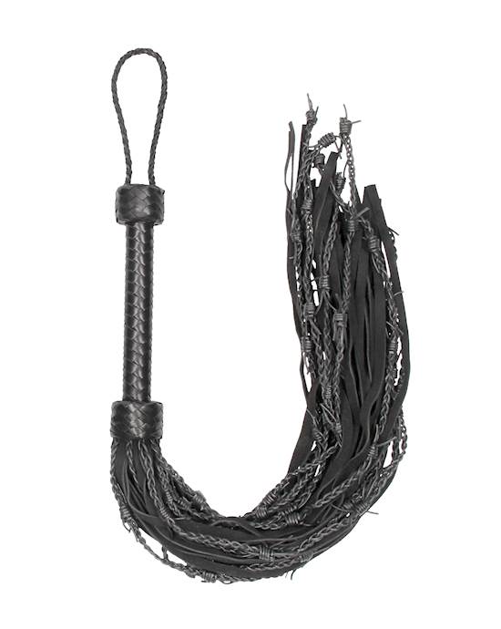 Leather Suede Barbed Wired Flogger 