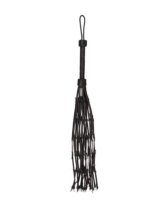Saddle Leather With Barbed Wire Flogger 