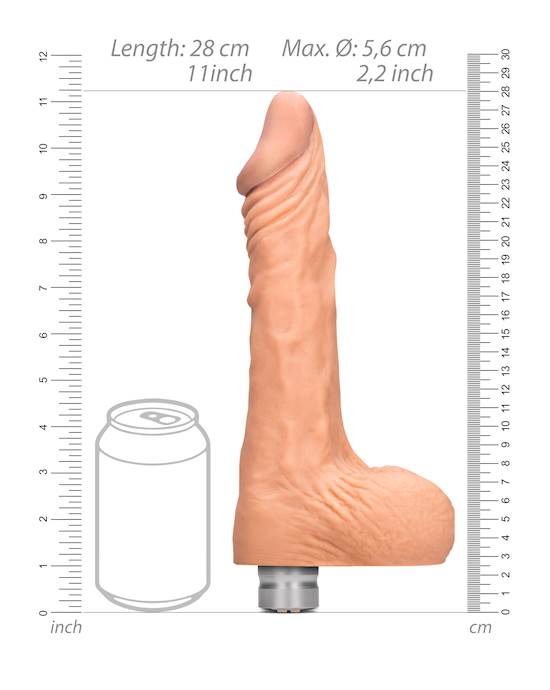 Realistic Vibrating Dildo With Balls - 10 Inch
