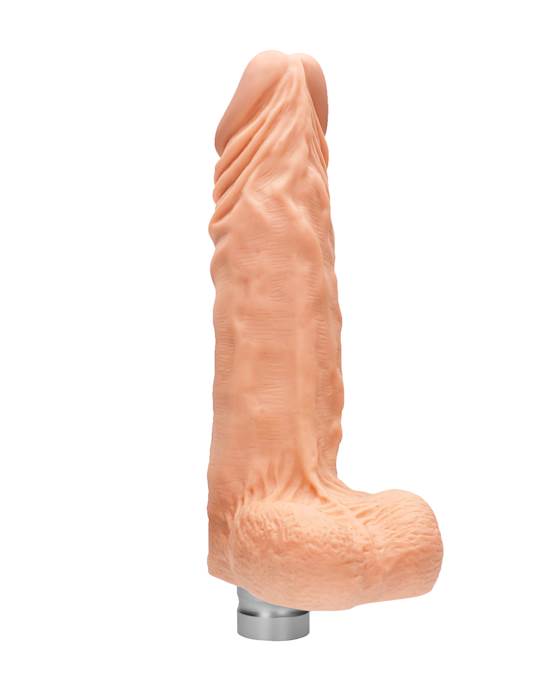 Realistic Vibrating Dildo With Balls  10 Inch