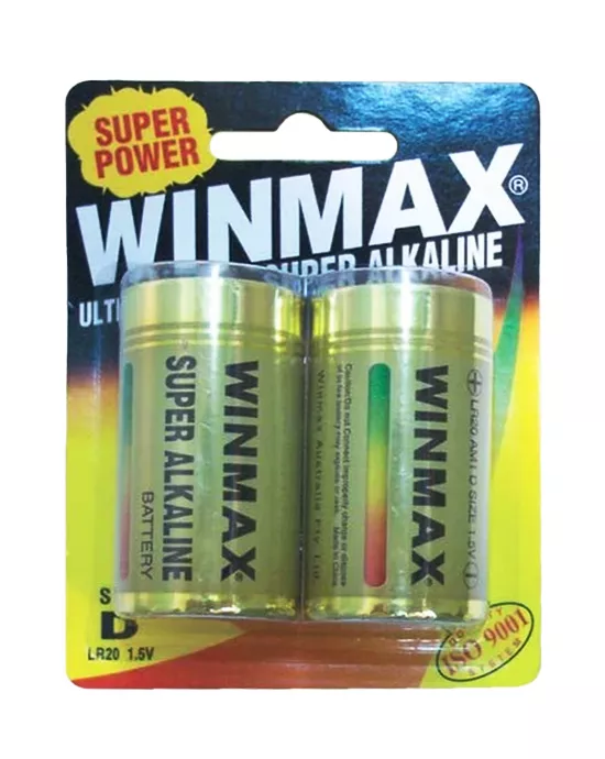 Winmax Super Alkaline D Batteries  2 Pack