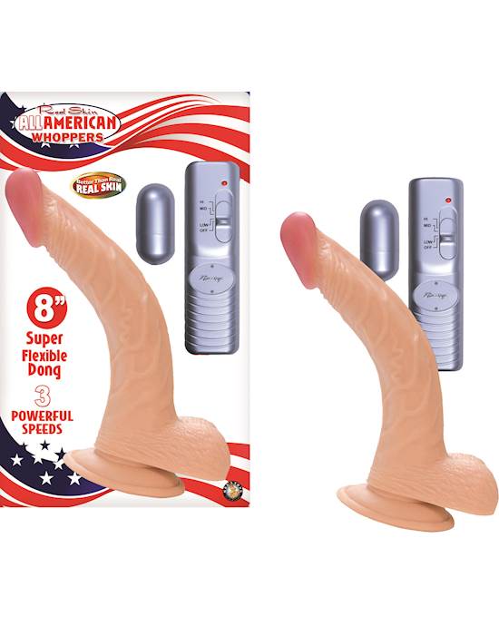 Nass Toys Vibrating Dildo With Balls - 8 Inch