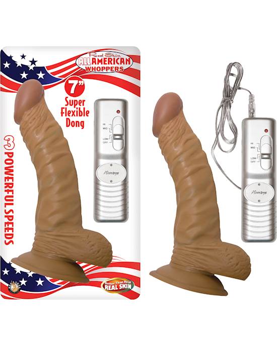 American Whoppers Vibrating Dong With Balls - 7 Inch