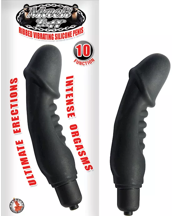 MACK TUFF RIBBED VIBRATING SILICONE PENIS