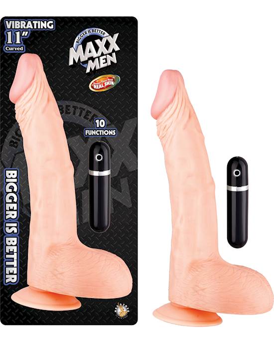 Maxx Men Vibrating Curved Dong - 11 Inch