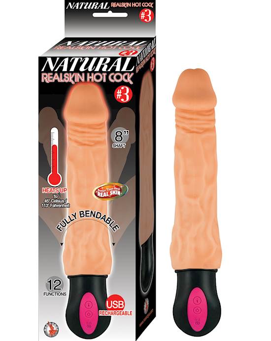 Nass Toys Real Skin Hot Cock #3 Vibrator - 10.5 Inch