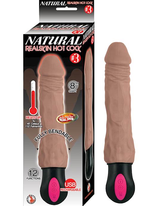 Nass Toys Real Skin Hot Cock #3 Vibrator - 10.5 Inch