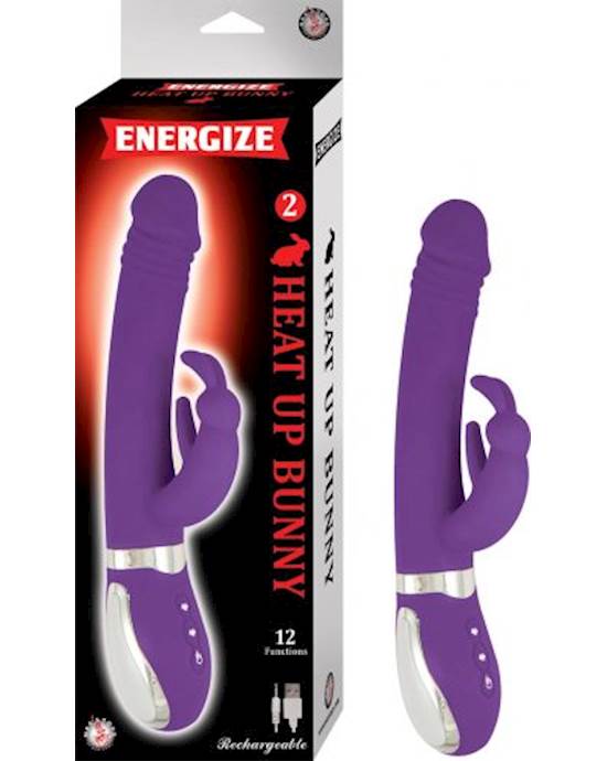 Energize Heat Up Bunny 2 Rabbit Vibrator Purple