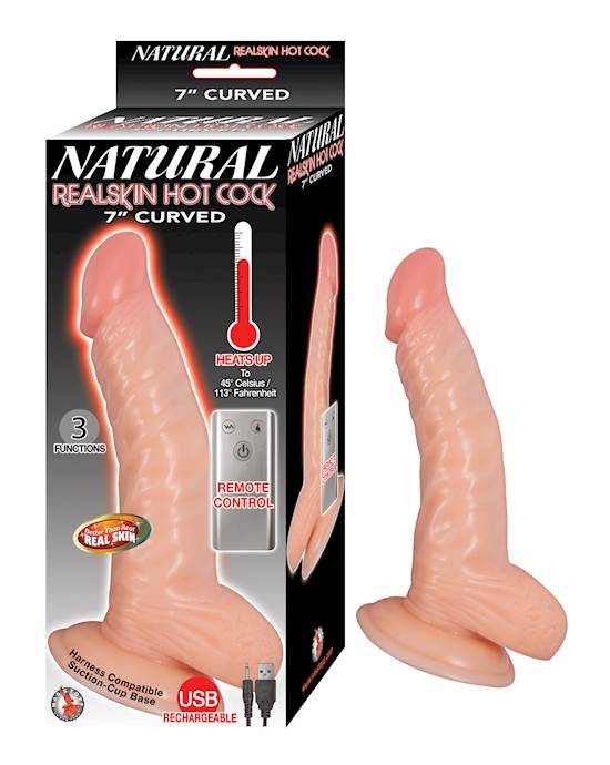 Nass Toys Real Skin Hot Cock Curved Dildo  7 Inch