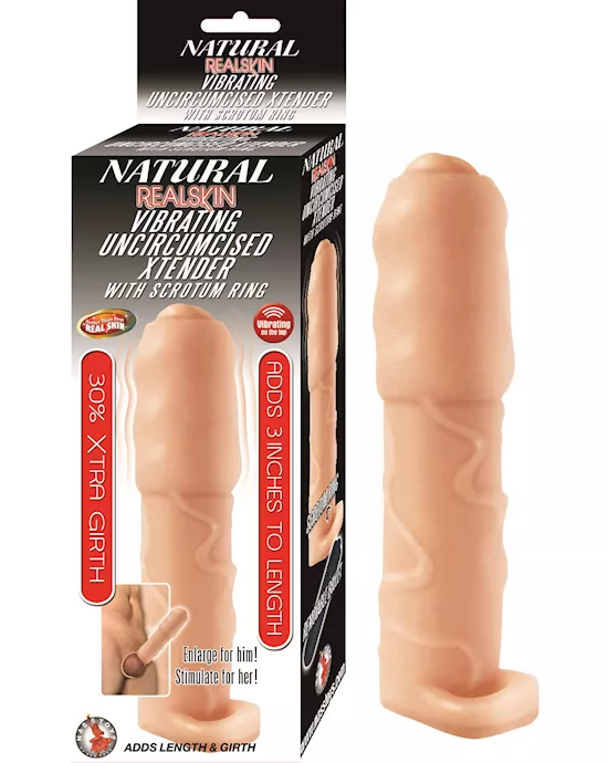 Nass Toys Uncut Vibrating Penis Extender with Scrotum Ring  63 Inch