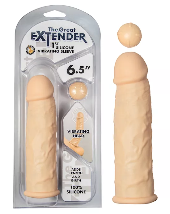 THE GREAT EXTENDER SILICONE VIBRATING SLEEVE  65 Inch