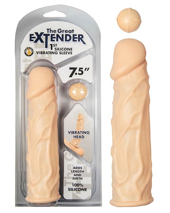 The Great Extender Silicone Vibrating Sleeve - 7.5 Inch