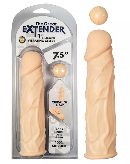 THE GREAT EXTENDER SILICONE VIBRATING SLEEVE  75 Inch
