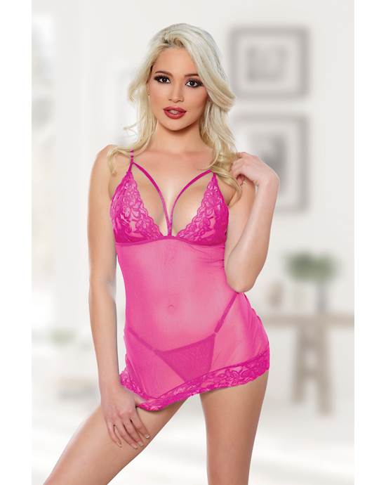 Allure Blush Me Babydoll and Gstring Set