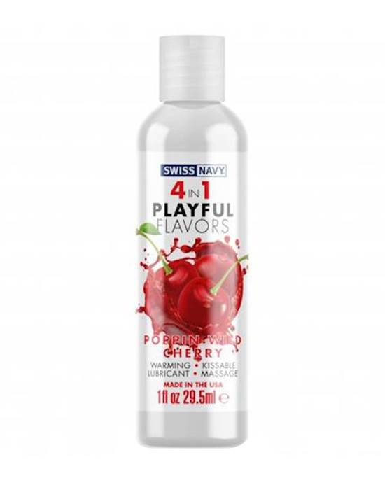 Swiss Navy 4-in-1 Playful Flavours Lubricant - Wild Cherry - 30ml