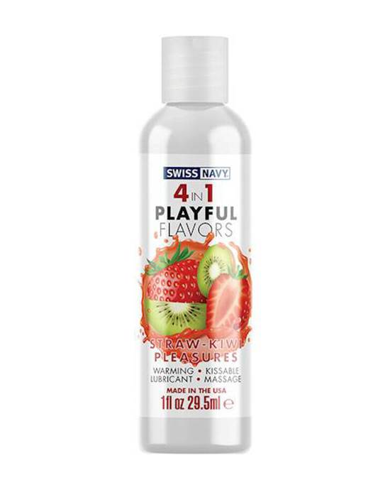 Swiss Navy 4in1 Playful Flavours Lubricant  Strawkiwi Pleasures  30ml