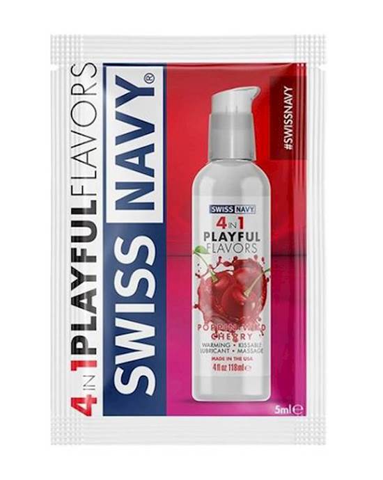 Swiss Navy 4-in-1 Playful Flavours Lubricant - Wild Cherry - Sampler - 5ml