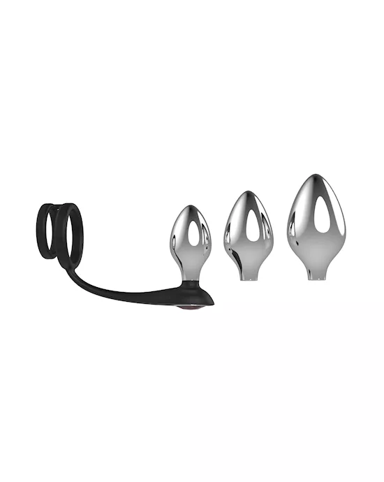 Amore Gemmed TriPlug Ring Set  3 Piece