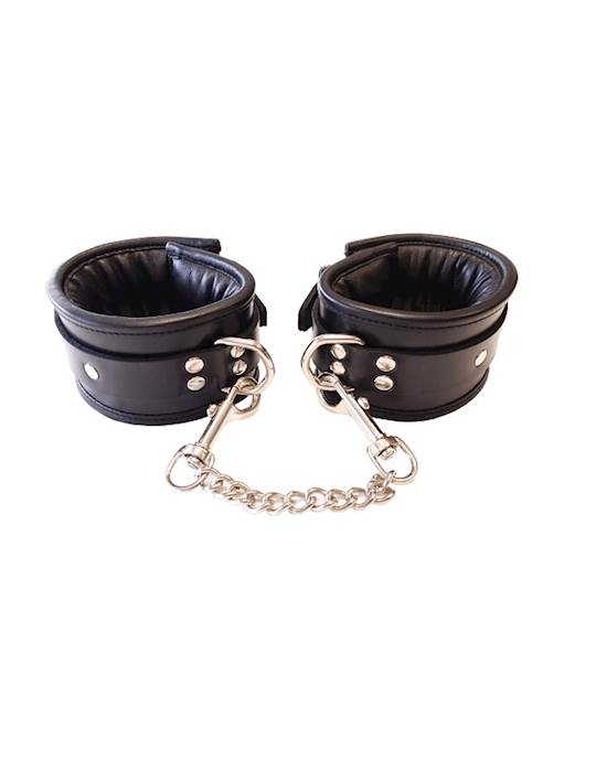 Rouge Leather Padded Ankle Cuffs