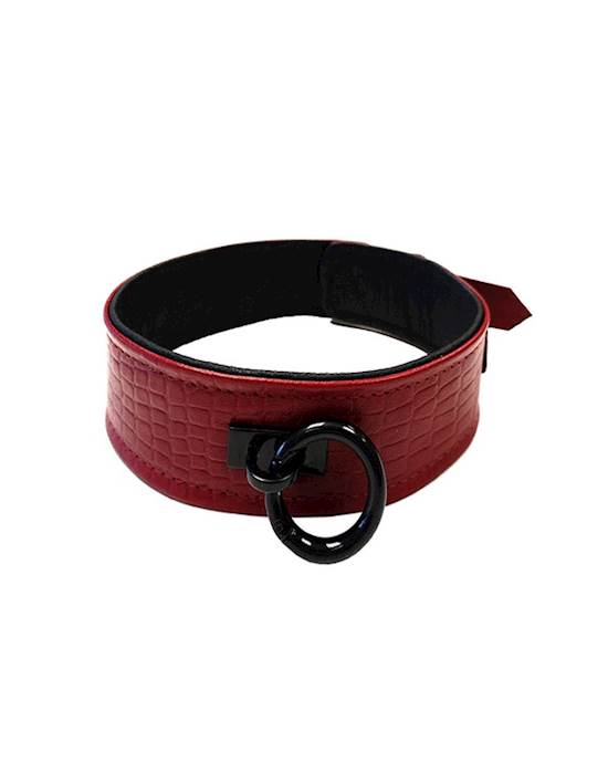 Rouge Plain Leather Collar