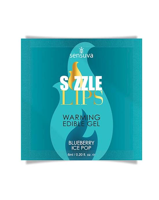 Sizzle Lips Blueberry Ice Pop Warming Gel  Single Use Packet