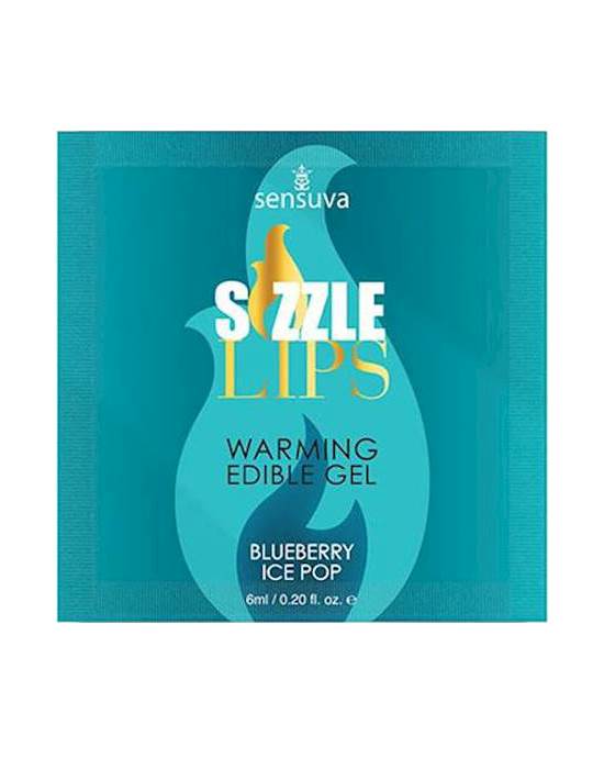 Sizzle Lips Blueberry Ice Pop Warming Gel  Single Use Packet