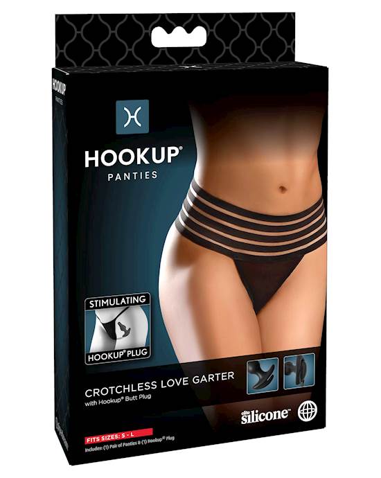 Hookup Panties Crotchless Love Garter  OS