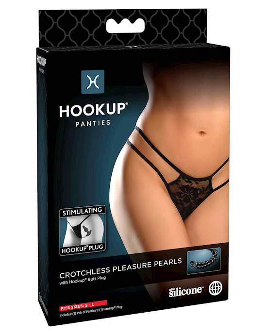Hookup Panties Crotchless Pleasure Pearls - O/s