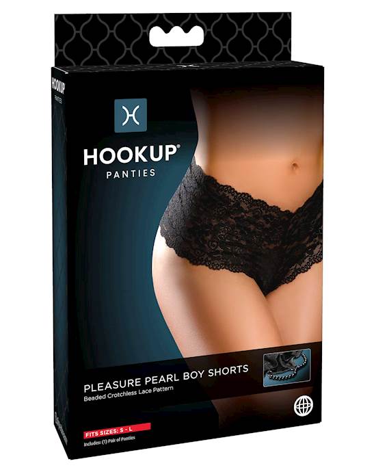 Hookup Panties Pleasure Pearl Boy Shorts - O/s