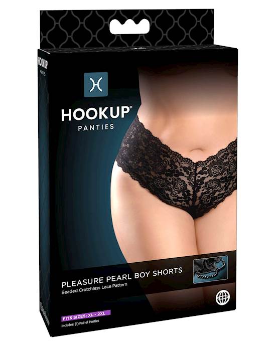 Hookup Panties Pleasure Pearl Boy Shorts - Os/xl