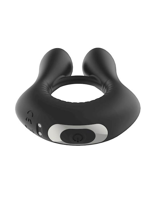 Amore Dual Vibrating Ring With Remote Control - Black