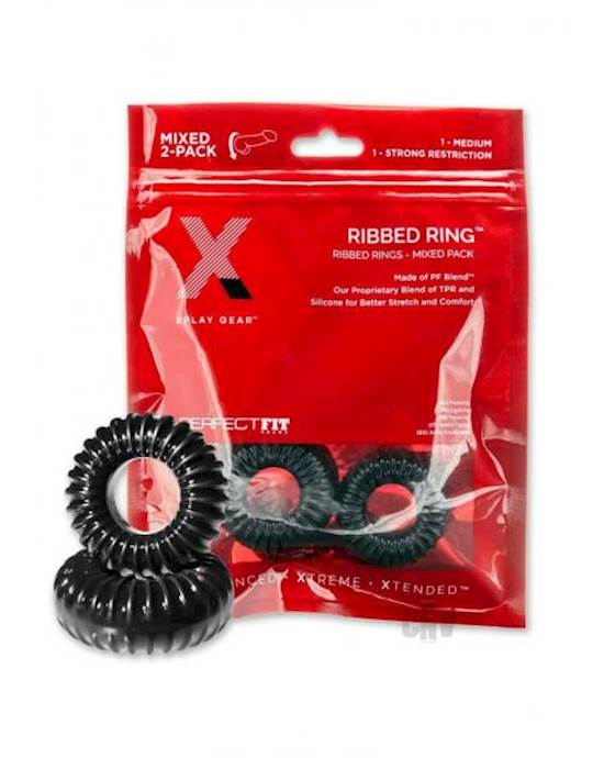 Xplay Mixed Pack Ribbed/slim Ring 2pk