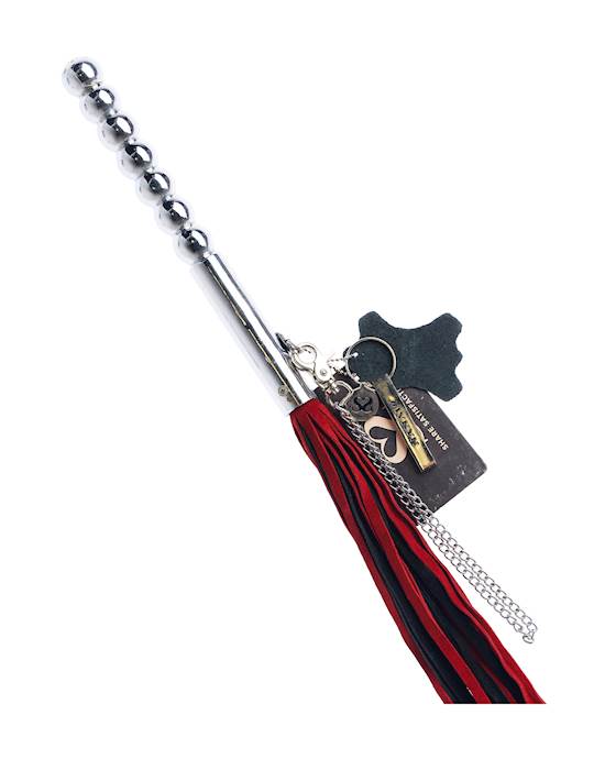 Bound X Suede Flogger With Metal Handle And Chain