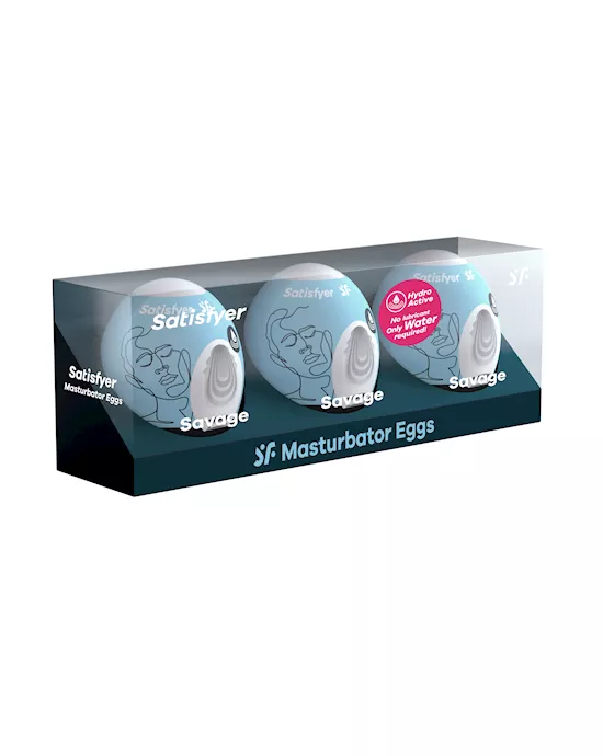 Satisfyer Masturbator Eggs  Set of 3  Savage