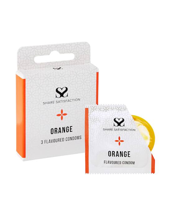 Share Satisfaction Orange Flavoured Condom  3 Pack