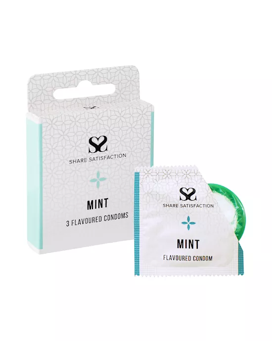 Share Satisfaction Mint Flavoured Condoms  3 Pack