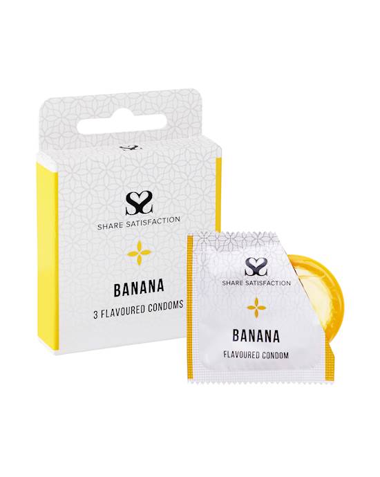 Share Satisfaction Banana Flavoured Condoms  3 Pack