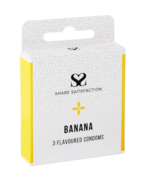 Share Satisfaction Banana Flavoured Condoms - 3 Pack