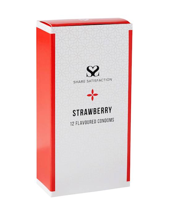 Share Satisfaction Strawberry Flavoured Condom - 12 Pack