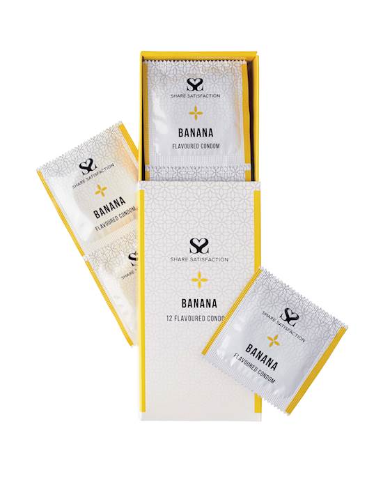 Share Satisfaction Banana Flavoured Condoms - 12 Pack