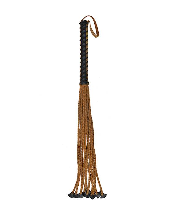 Italian Leather Whip with 22 Braided Tails