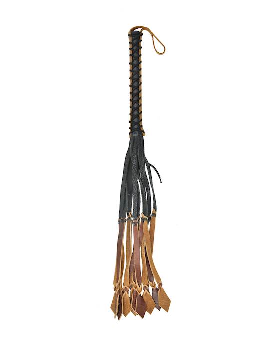 Italian Leather Whip with Stylish Twisted Tails