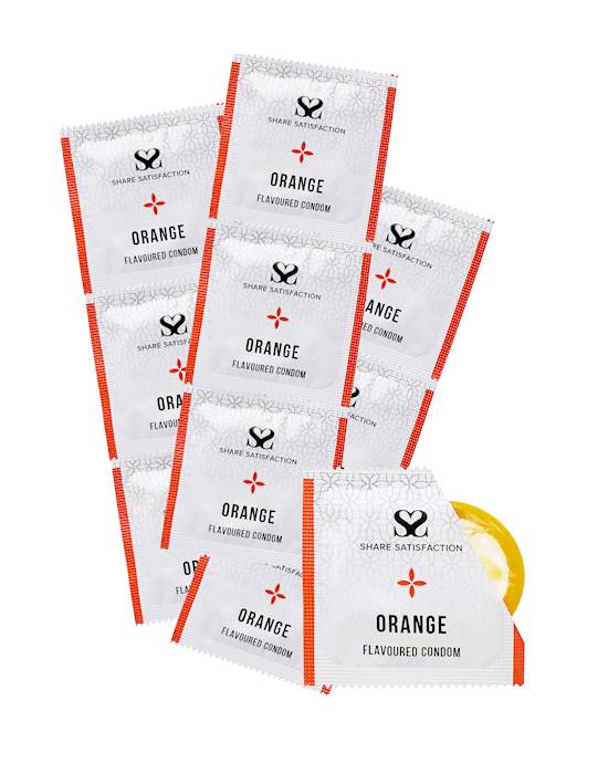 Share Satisfaction Orange Flavoured Condoms  100 Bulk Pack