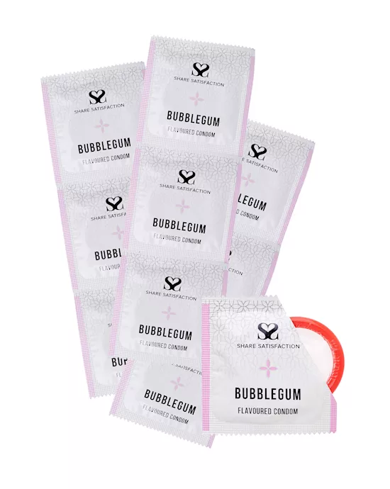 Share Satisfaction Bubblegum Flavoured Condoms  100 bulk Pack