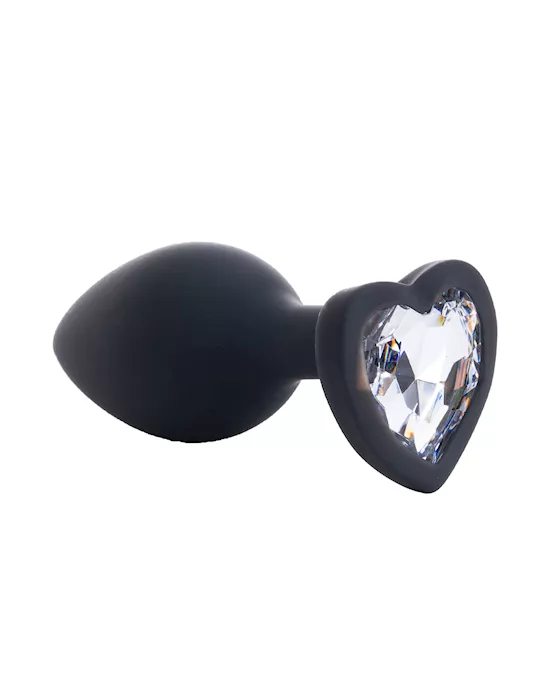 KinKi Silicone Love Heart Gemmed Butt Plug