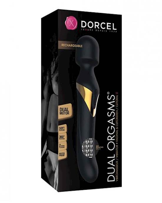 Dorcel Dual Orgasms Wand Vibrator - Black/gold