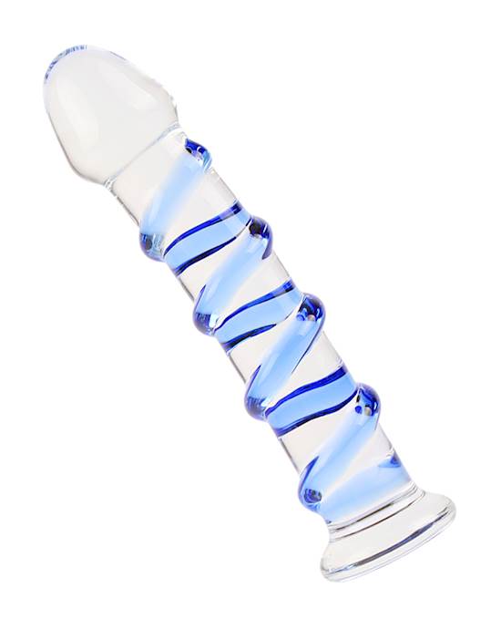 Lucent Blue Swirl Glass Massager